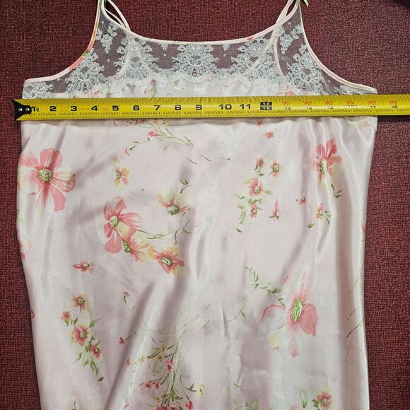 Oscar de la Renta Pink Label Peignoir Set S/M Soft Pink Floral Rosette Detail - Picture 16 of 16